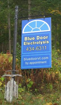 Blue Door Electrolysis Sign