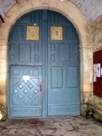 a blue door